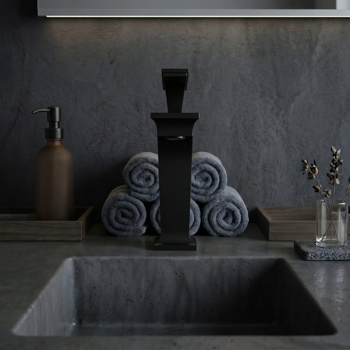 Novatto GF-368S Series traditional single handle lavatory bathroom faucet with chrome finish, shown from a side angle.