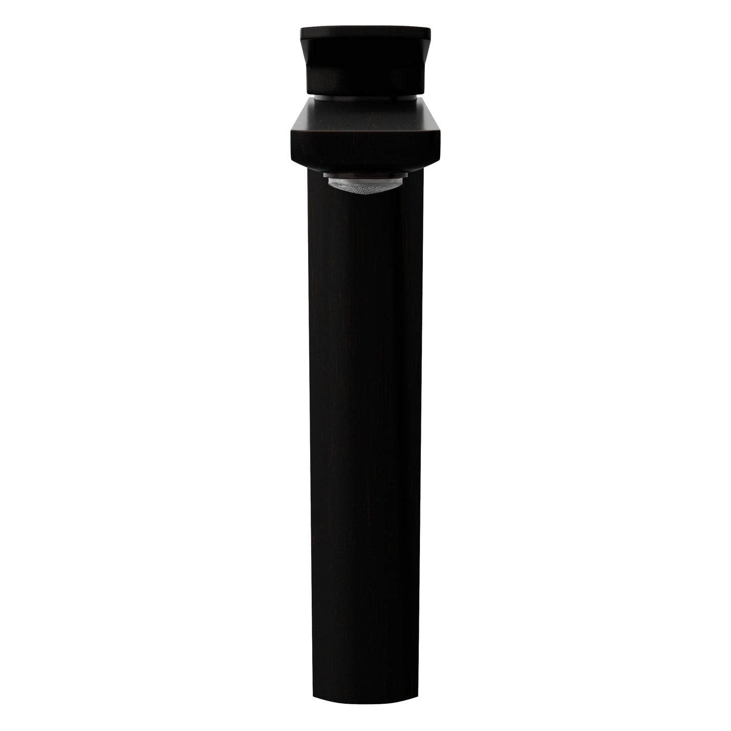 Modern Novatto Thix single hole vessel bathroom faucet in oil-rubbed bronze, front view showing sleek design and single lever handle.