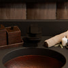 Oval Copper Undermount Bath Sink in Antique TCU-002AN