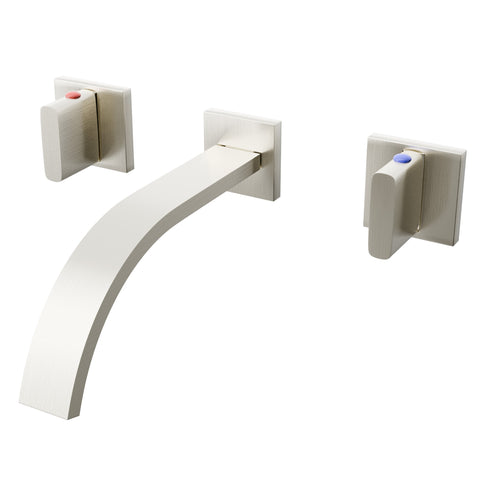 Dekker Two Handle Wall Mount Bathroom Faucet Series, NBF-W02