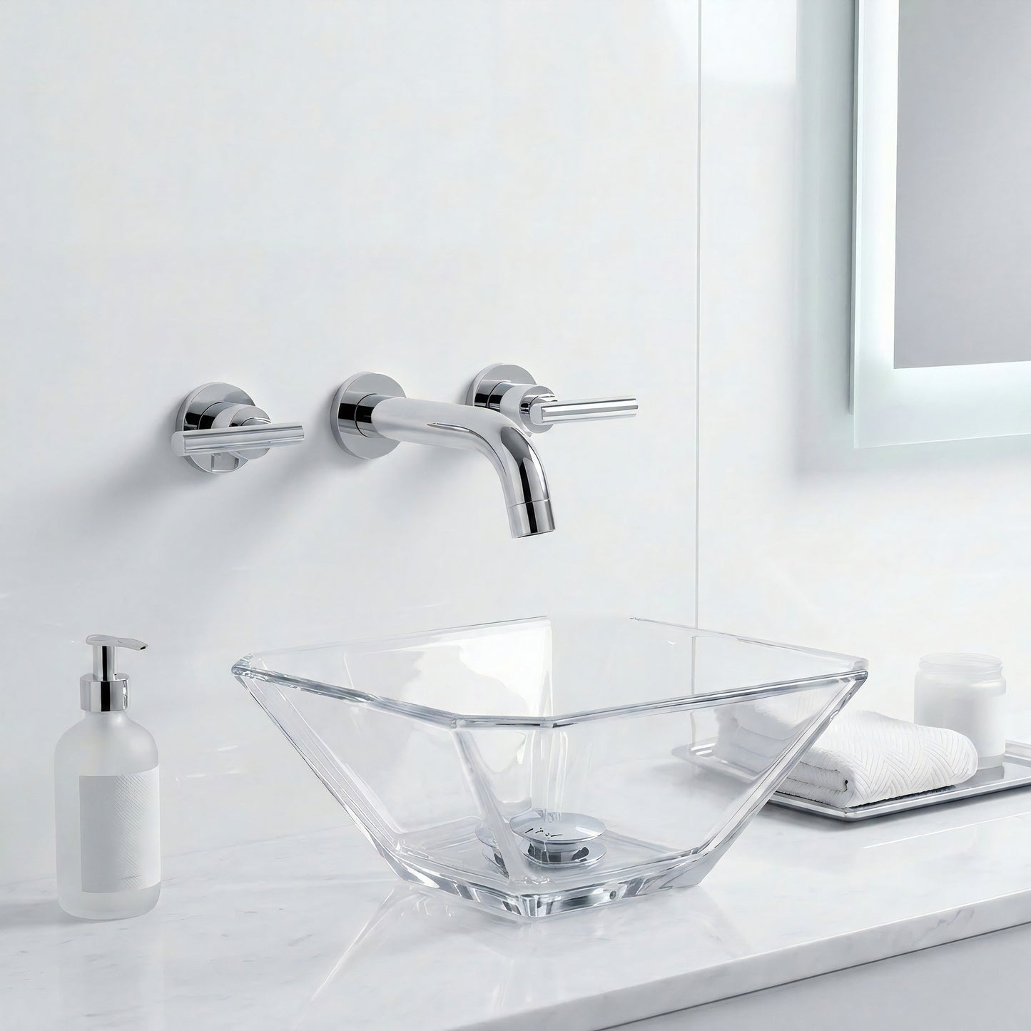Kennedy Two Handle Wall Mount Bathroom Faucet Series, NBF-W04