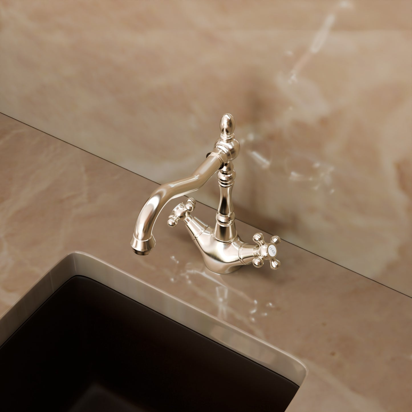 The Kay Duhbul Double Handle Traditional Swivel Bar Faucet Series, NBPF-146