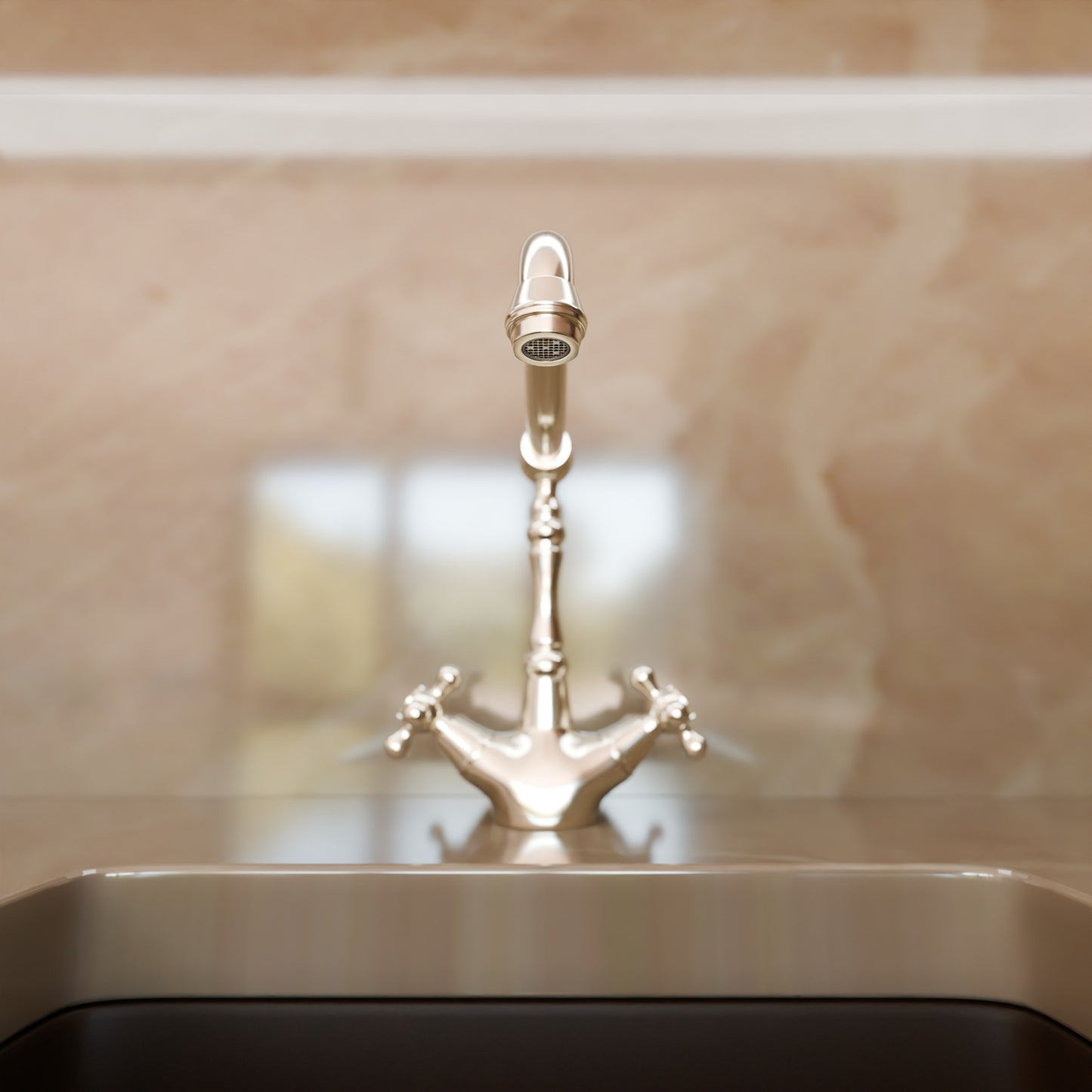 The Kay Duhbul Double Handle Traditional Swivel Bar Faucet Series, NBPF-146