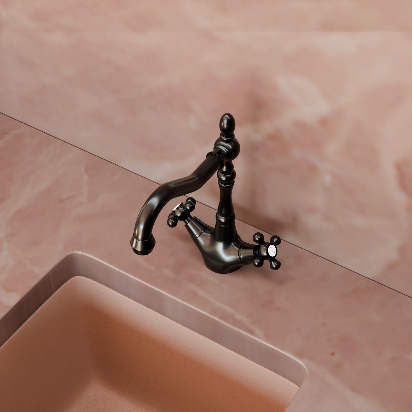 The Kay Duhbul Double Handle Traditional Swivel Bar Faucet Series, NBPF-146