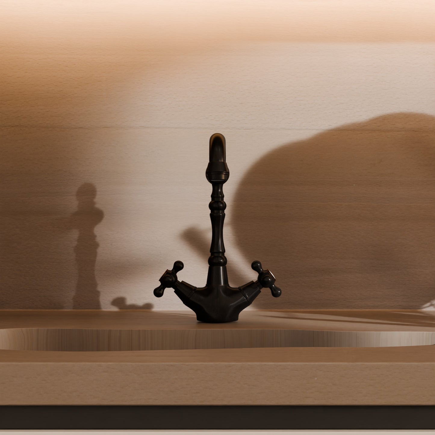 The Kay Duhbul Double Handle Traditional Swivel Bar Faucet Series, NBPF-146