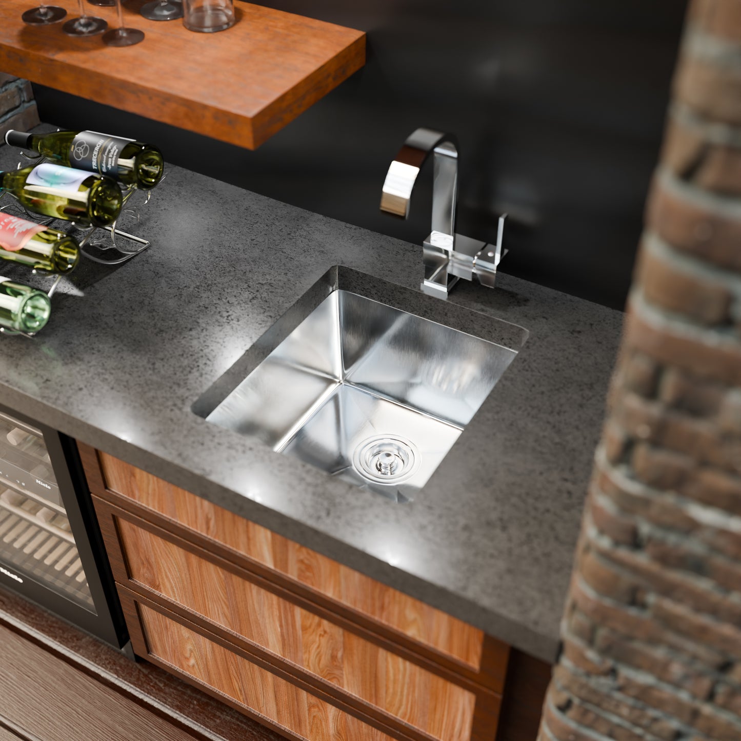 Stainless Steel Bar and Prep Sink, 16 x 18-inches, NBSS-R1016188