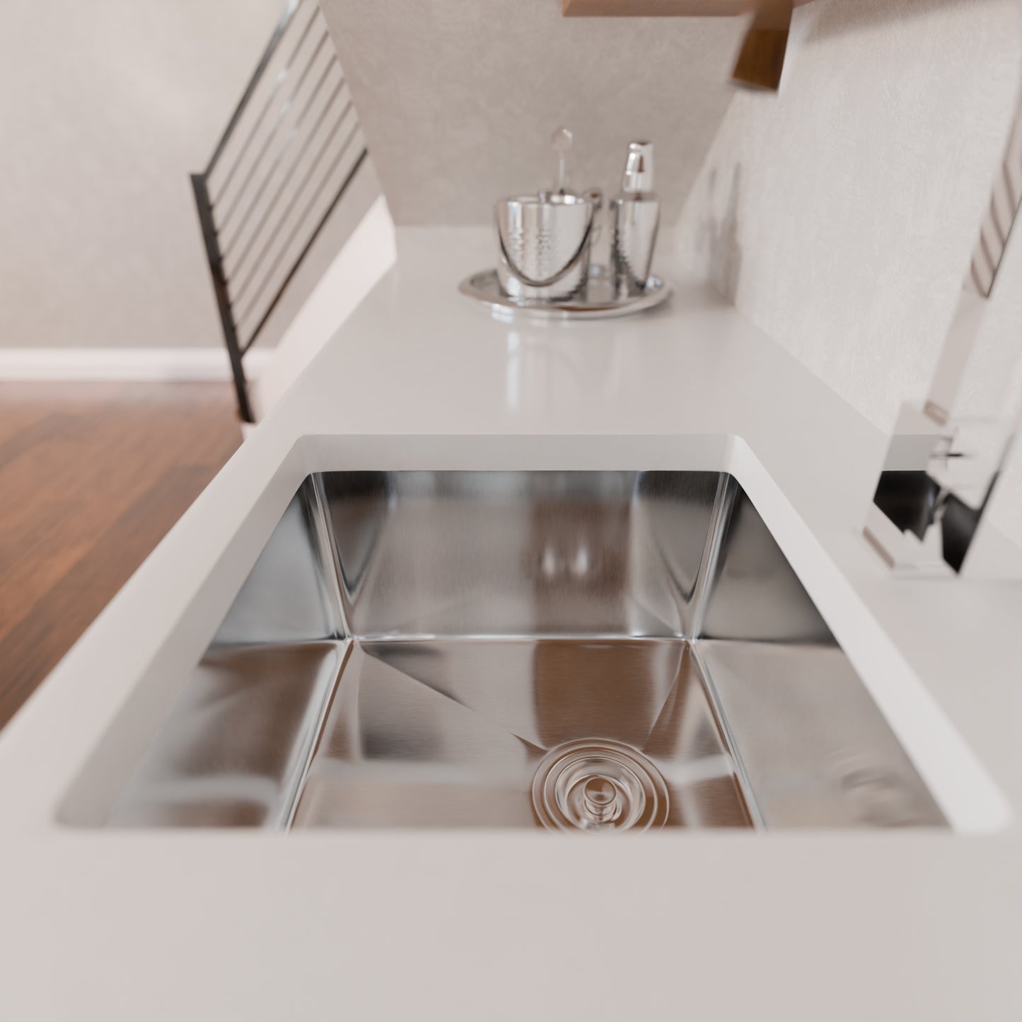 Stainless Steel Square Bar and Prep Sink, 18 x 18-inches, NBSS-R1018188