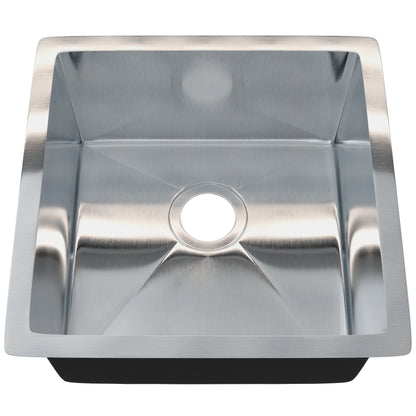 Stainless Steel Square Bar and Prep Sink, 18 x 18-inches, NBSS-R1018188