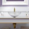 Cristallo Diamond Clear Crystal Glass Vessel Round Bathroom Sink NCG-2408