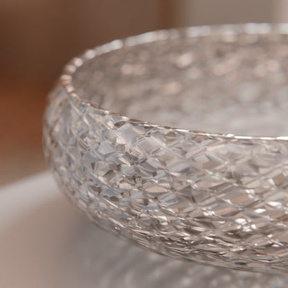 Diamante Diamond Crystal Clear Glass Extra Thick Vessel Bath Sink NCG-2410