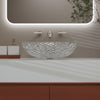 Ostrica Diamond Crystal Clear Glass Vessel Oval Bathroom Sink NCG-2412