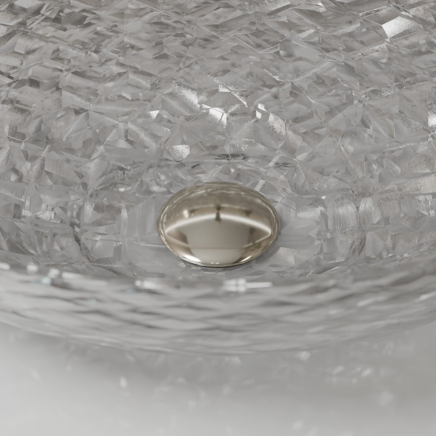 Ostrica Diamond Crystal Clear Glass Vessel Oval Bathroom Sink NCG-2412