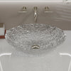 Ostrica Diamond Crystal Clear Glass Vessel Oval Bathroom Sink NCG-2412