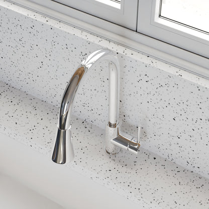 Dual Action Single-Handle Pull-Down Sprayer Kitchen Faucet w/ Deck Plate, NKF-H14