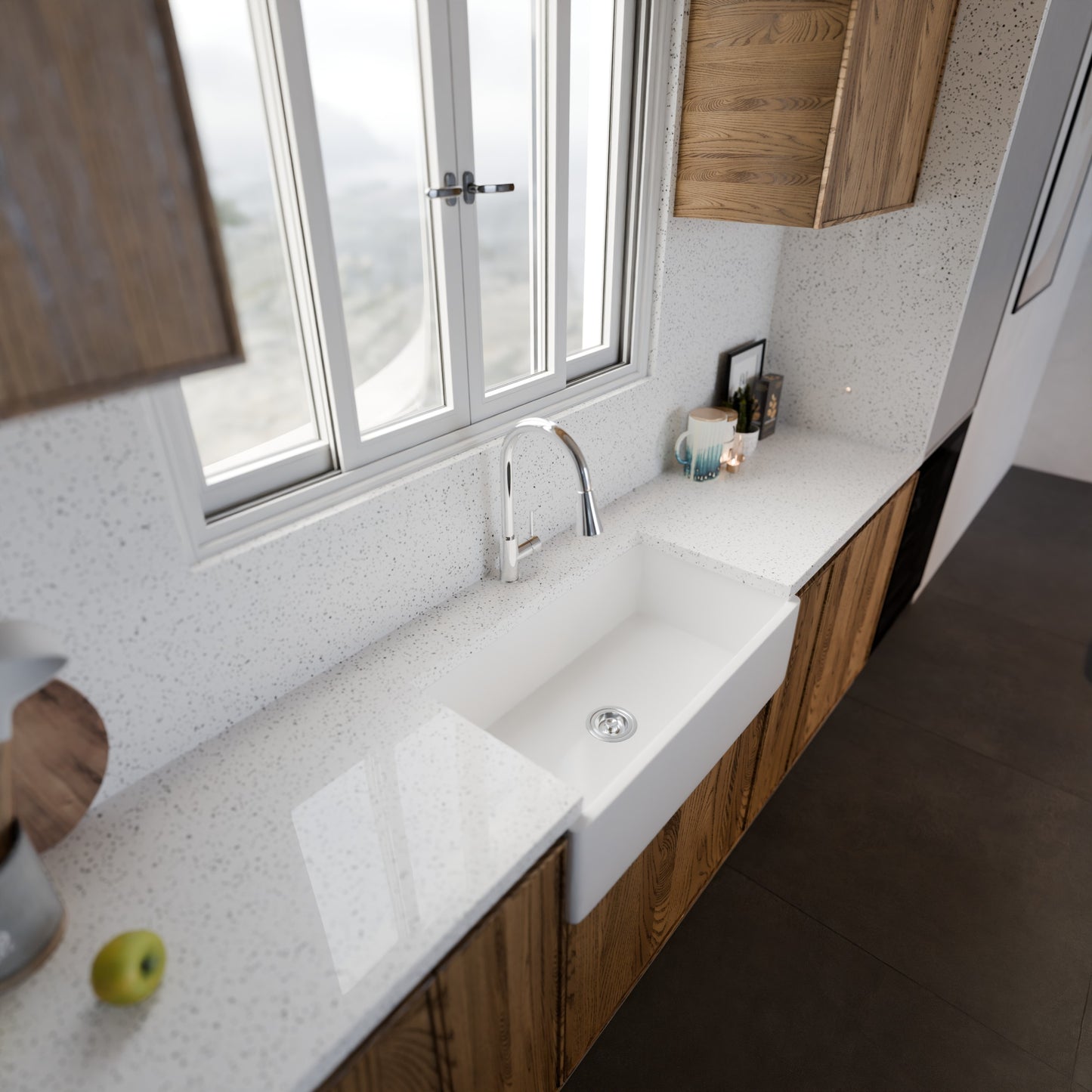 Dual Action Single-Handle Pull-Down Sprayer Kitchen Faucet w/ Deck Plate, NKF-H14