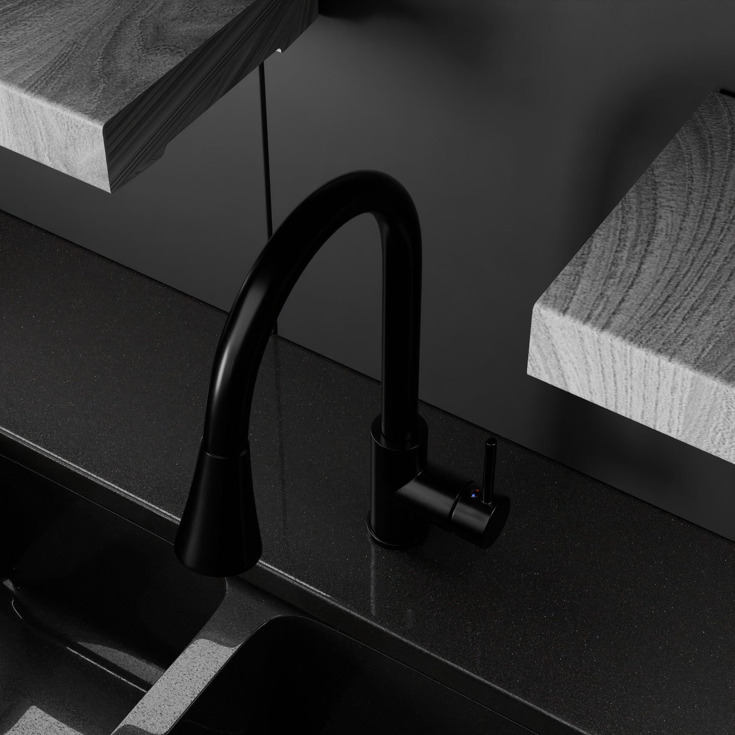 Dual Action Single-Handle Pull-Down Sprayer Kitchen Faucet w/ Deck Plate, NKF-H14