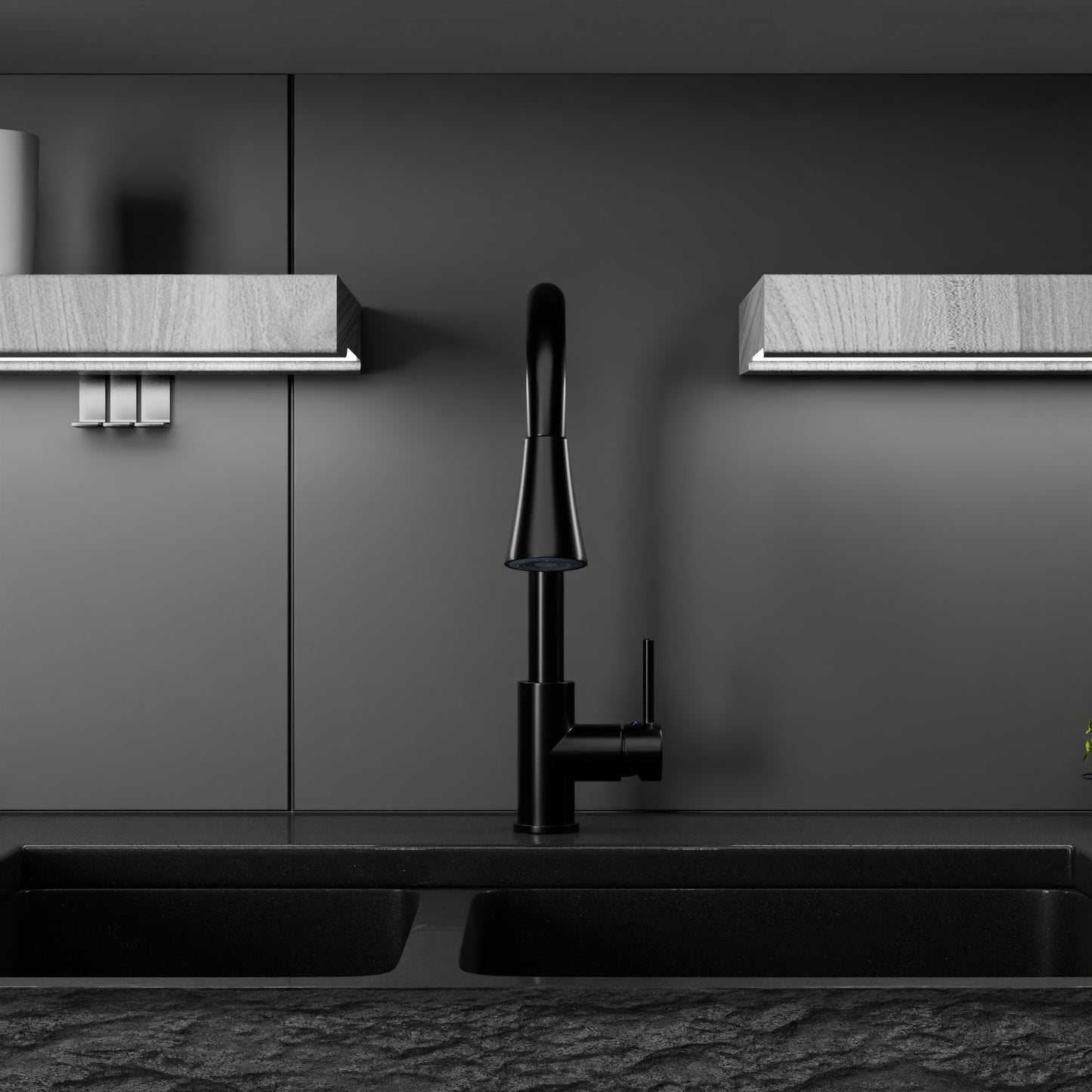 Dual Action Single-Handle Pull-Down Sprayer Kitchen Faucet w/ Deck Plate, NKF-H14