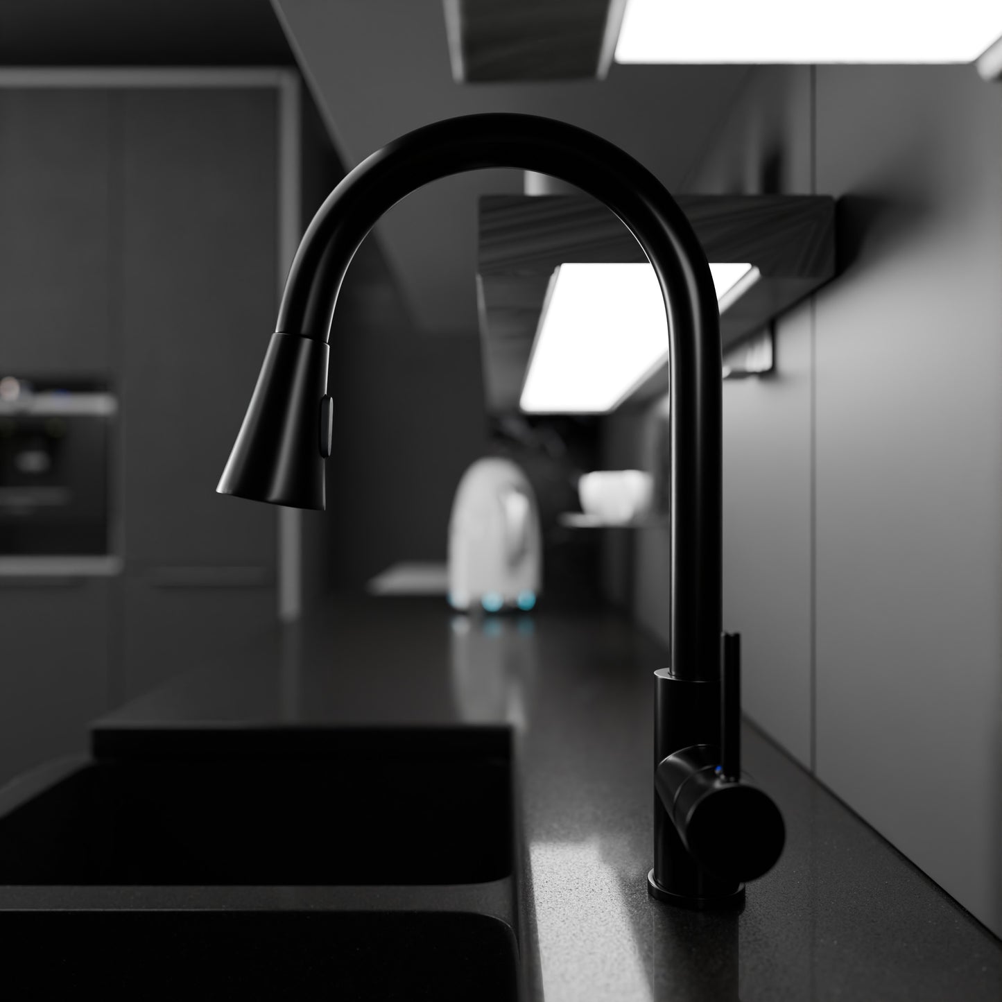 Dual Action Single-Handle Pull-Down Sprayer Kitchen Faucet w/ Deck Plate, NKF-H14