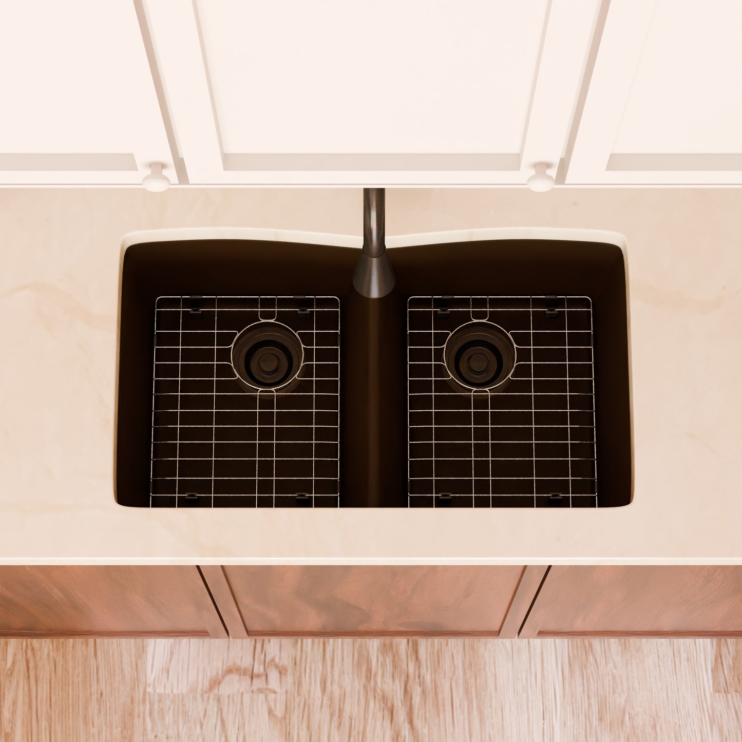 Double Bowl Undermount Granite Composite Sink in Expresso - NKGC-5050UND-EX