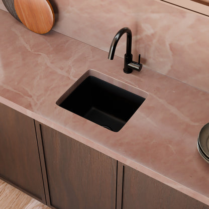 BAJA 18" x 16" Granite Composite Bar Sink in Absolute Black - NKGC-SBBAR-AB