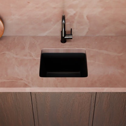 BAJA 18" x 16" Granite Composite Bar Sink in Absolute Black - NKGC-SBBAR-AB