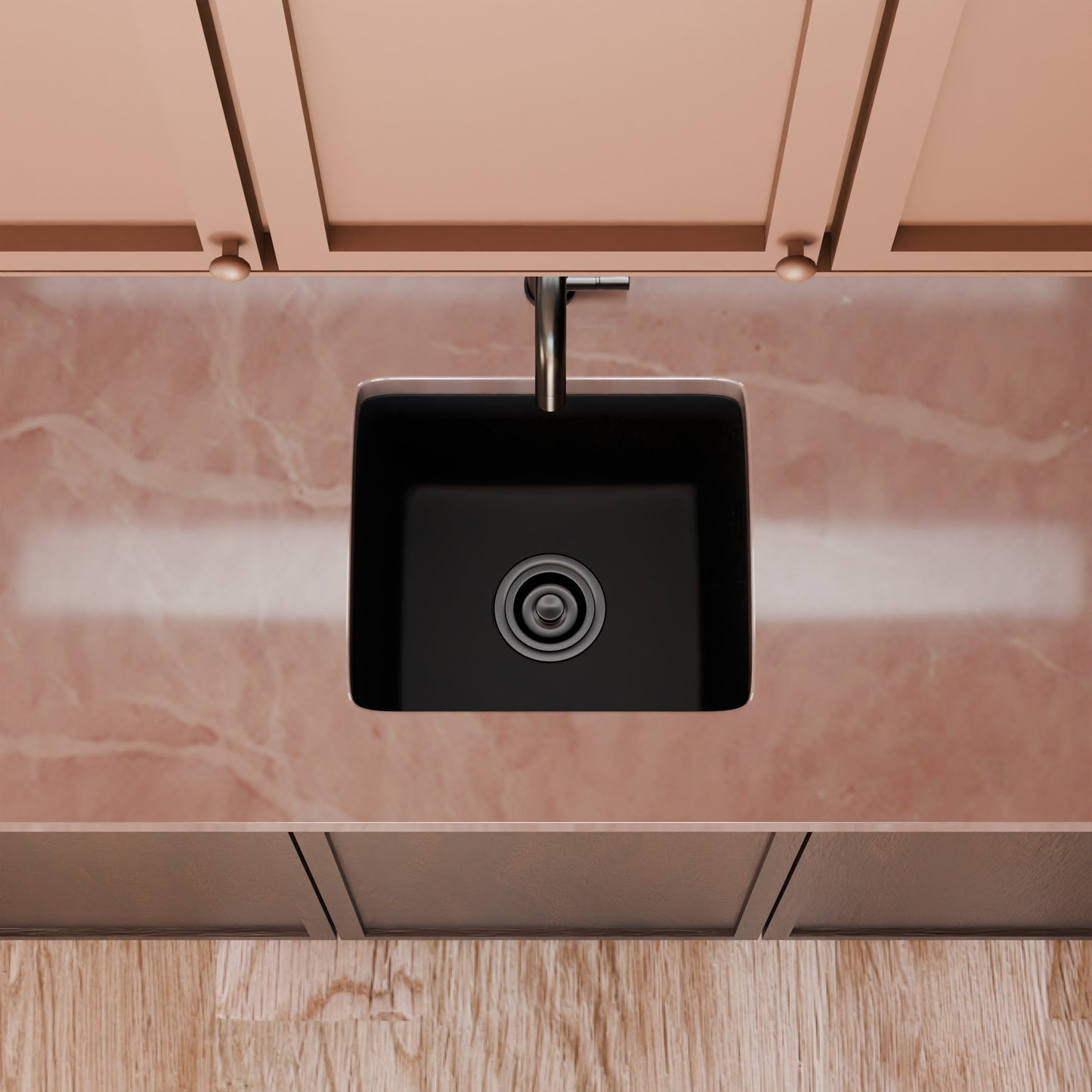 BAJA 18" x 16" Granite Composite Bar Sink in Absolute Black - NKGC-SBBAR-AB