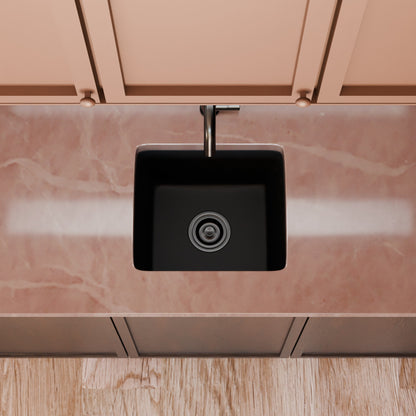 BAJA 18" x 16" Granite Composite Bar Sink in Absolute Black - NKGC-SBBAR-AB