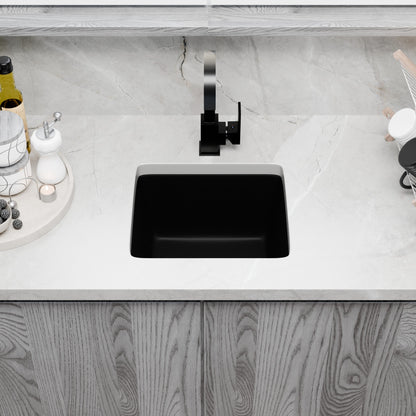 BAJA 18" x 16" Granite Composite Bar Sink in Absolute Black - NKGC-SBBAR-AB