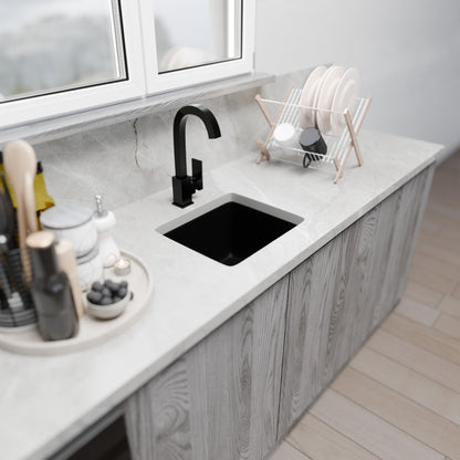 BAJA 18" x 16" Granite Composite Bar Sink in Absolute Black - NKGC-SBBAR-AB