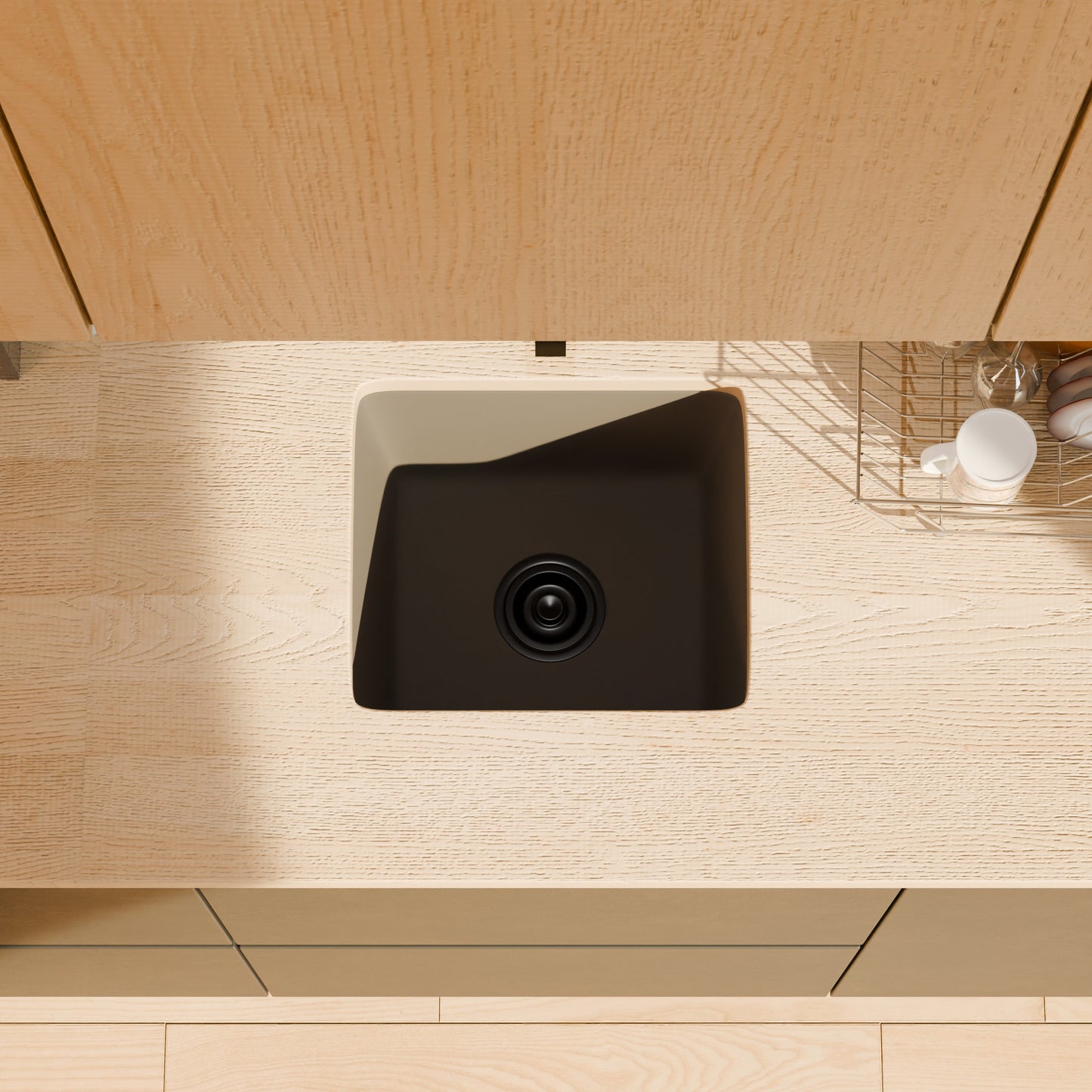 BAJA 18" x 16" Granite Composite Bar Sink in Ash - NKGC-SBBAR-AS