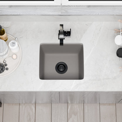 BAJA 18" x 16" Granite Composite Bar Sink in Ash - NKGC-SBBAR-AS