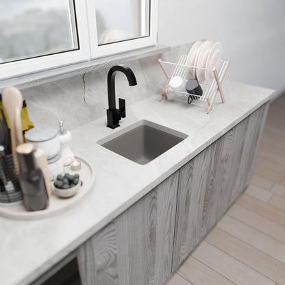 BAJA 18" x 16" Granite Composite Bar Sink in Ash - NKGC-SBBAR-AS