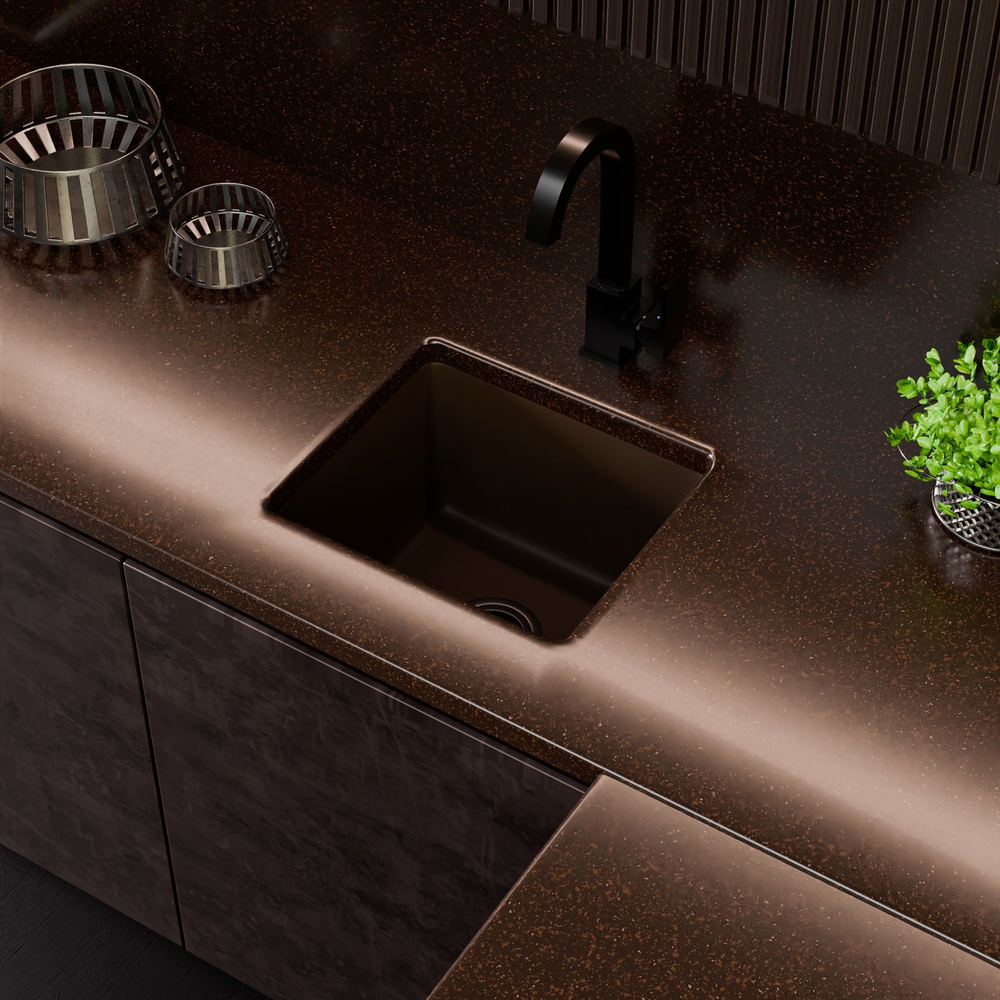 BAJA 18" x 16" Granite Composite Bar Sink in Expresso - NKGC-SBBAR-EX