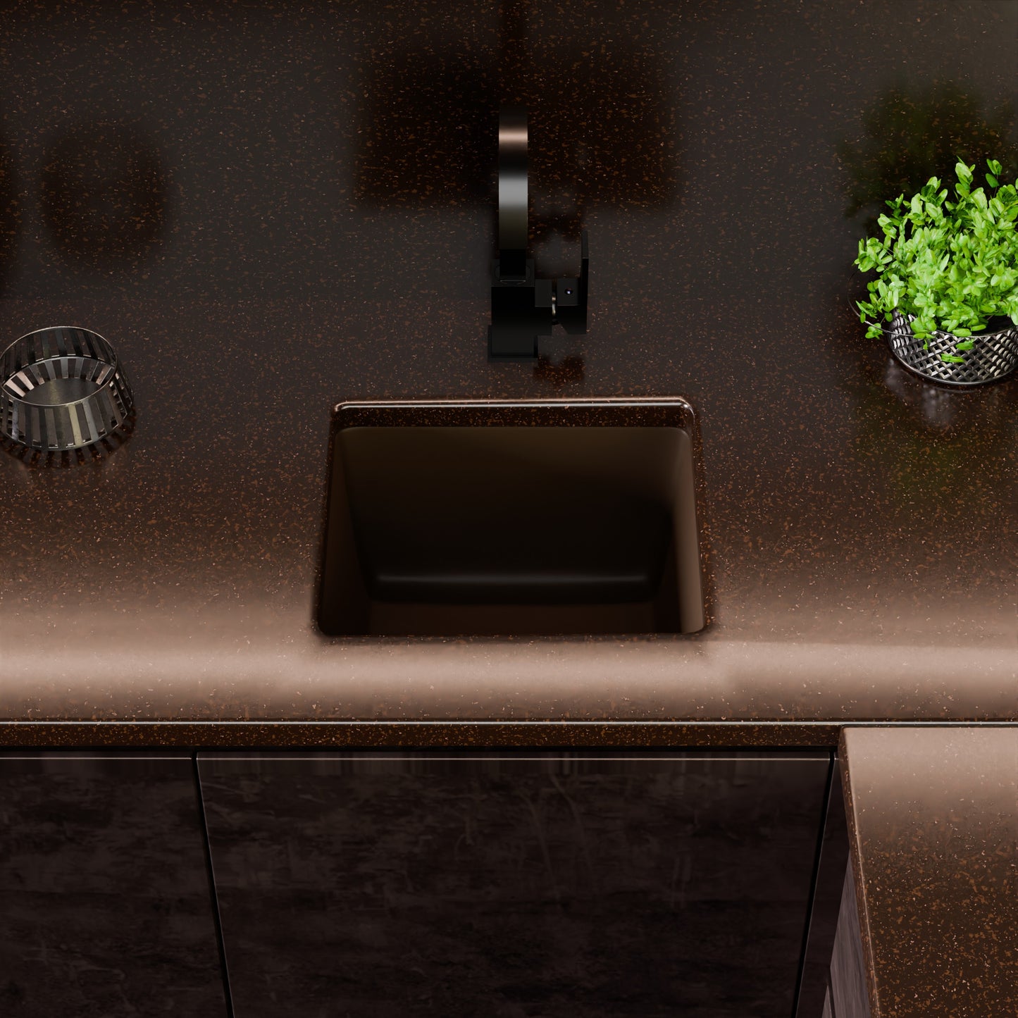 BAJA 18" x 16" Granite Composite Bar Sink in Expresso - NKGC-SBBAR-EX