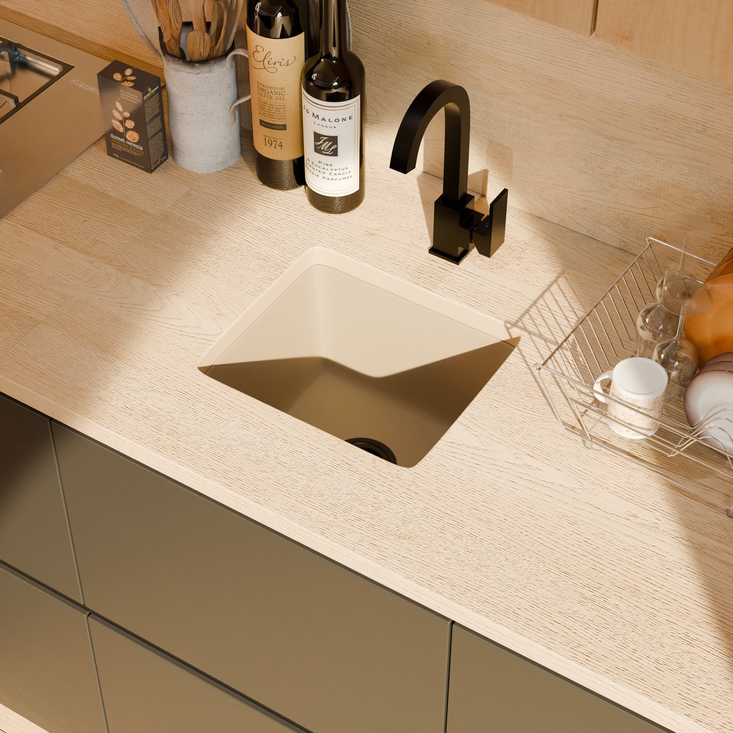 BAJA 18" x 16" Granite Composite Bar Sink in Sand - NKGC-SBBAR-SA