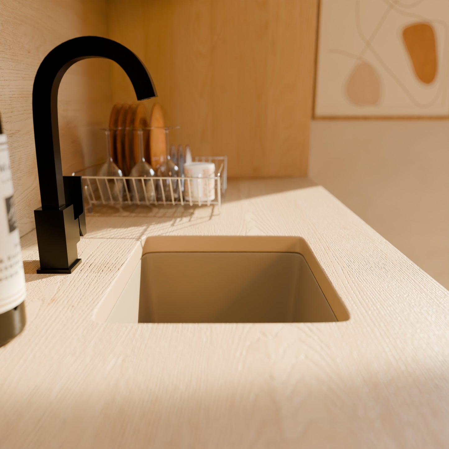 BAJA 18" x 16" Granite Composite Bar Sink in Sand - NKGC-SBBAR-SA