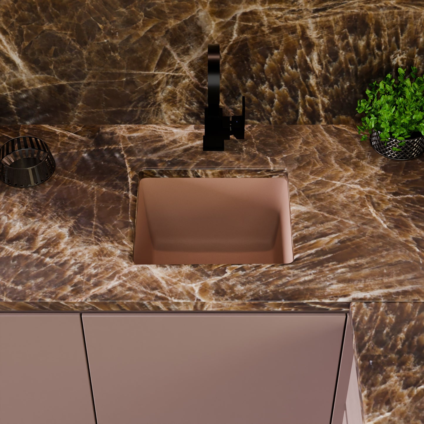 BAJA 18" x 16" Granite Composite Bar Sink in Wheat - NKGC-SBBAR-WHE