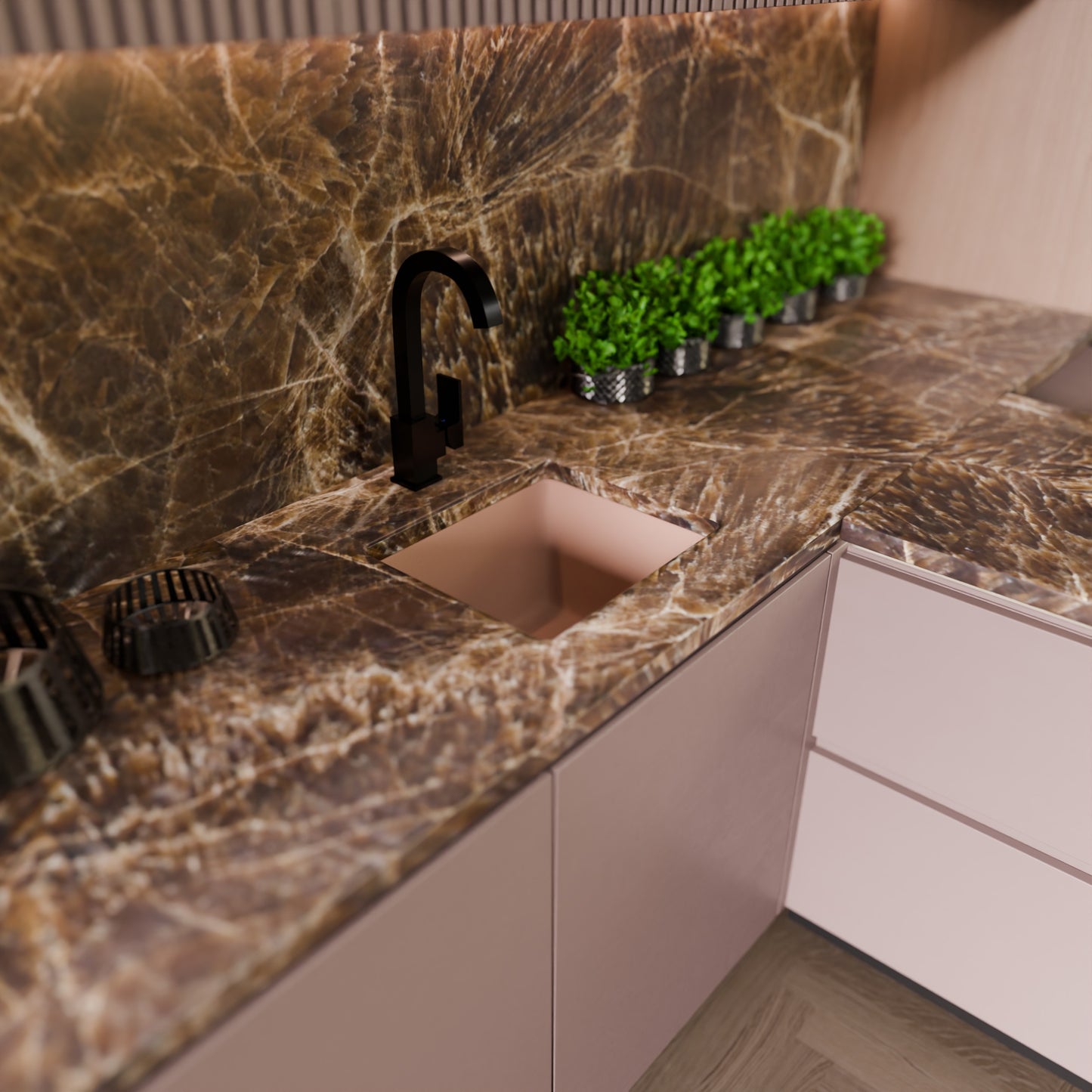 BAJA 18" x 16" Granite Composite Bar Sink in Wheat - NKGC-SBBAR-WHE