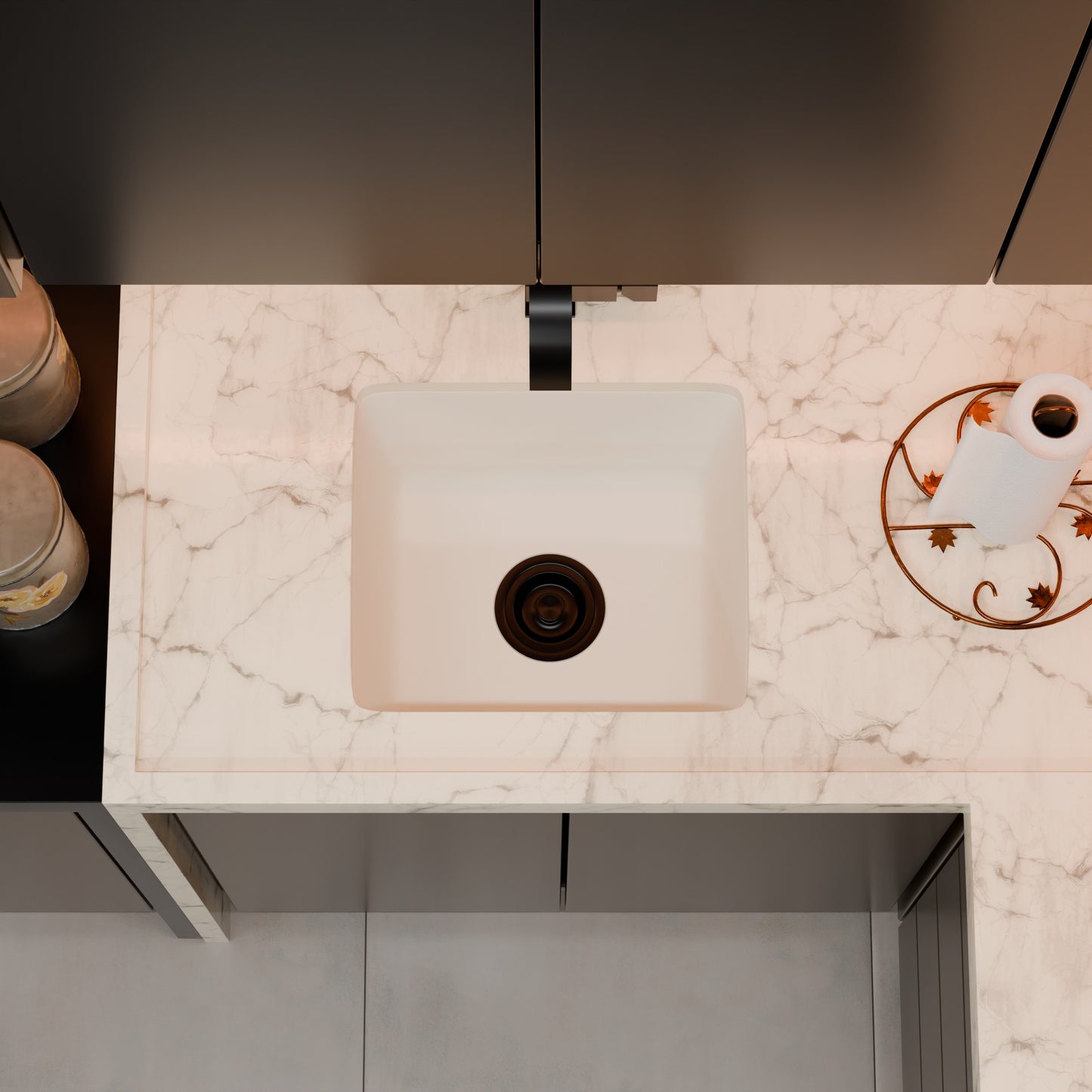 BAJA 18" x 16" Granite Composite Bar Sink in White - NKGC-SBBAR-WHI