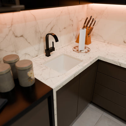 BAJA 18" x 16" Granite Composite Bar Sink in White - NKGC-SBBAR-WHI