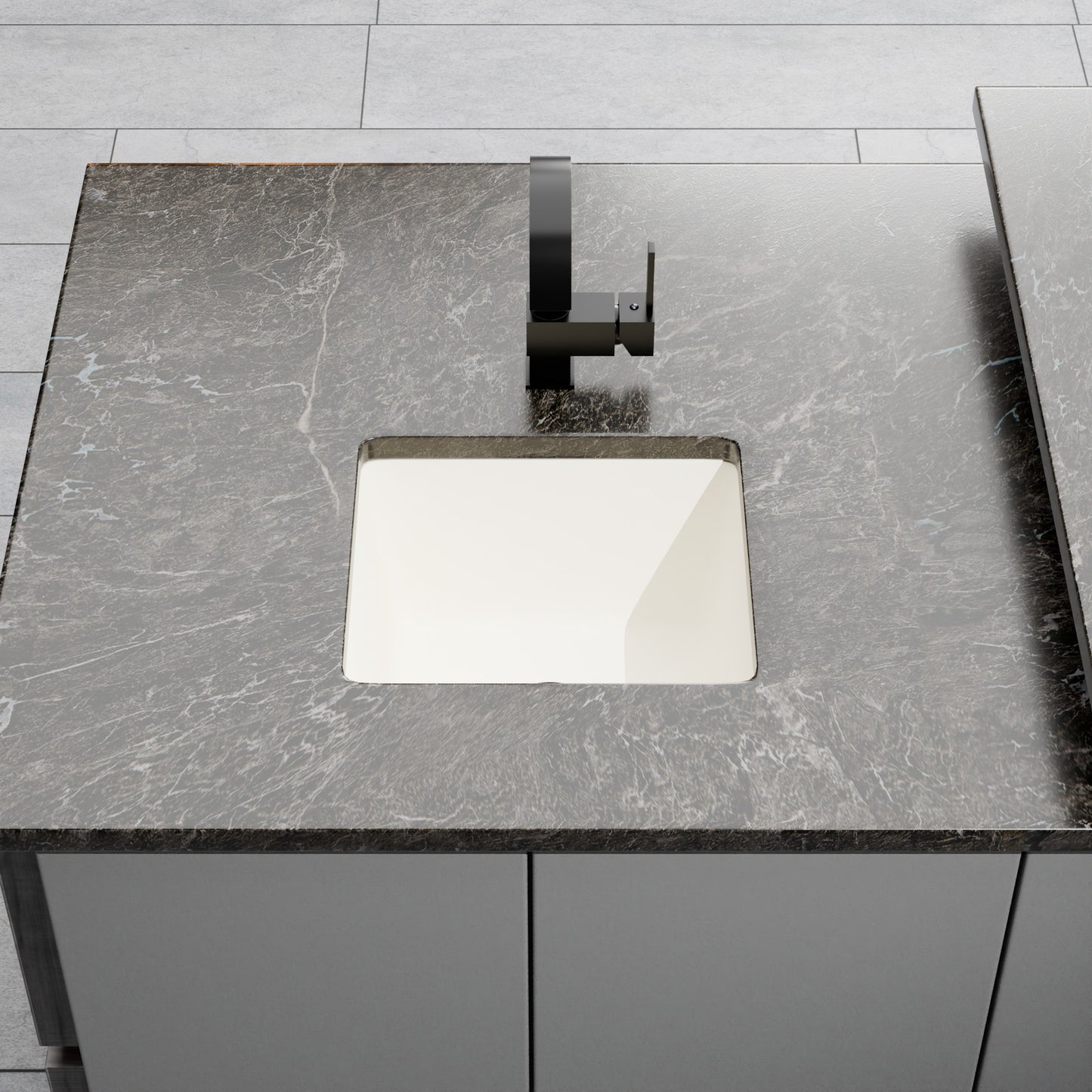 BAJA 18" x 16" Granite Composite Bar Sink in White - NKGC-SBBAR-WHI