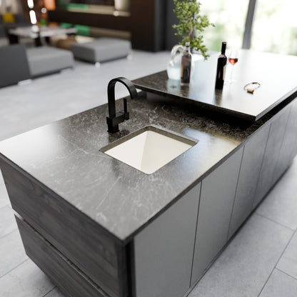 BAJA 18" x 16" Granite Composite Bar Sink in White - NKGC-SBBAR-WHI