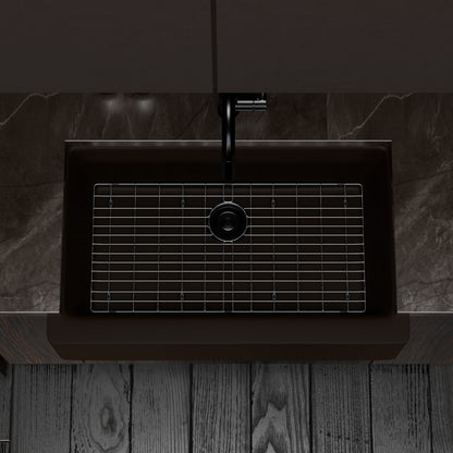 Single Bowl Farmhouse Granite Composite Sink in Expresso - NKGC-SBFARM-EX