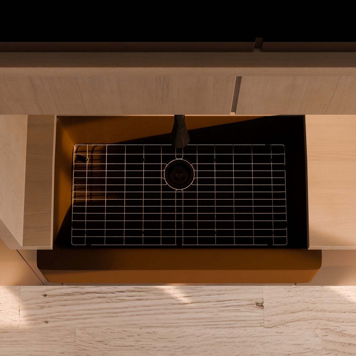 Single Bowl Farmhouse Granite Composite Sink in Expresso - NKGC-SBFARM-EX