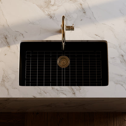 Single Bowl Undermount Granite Composite Sink in Absolute Black - NKGC-SBUND-AB