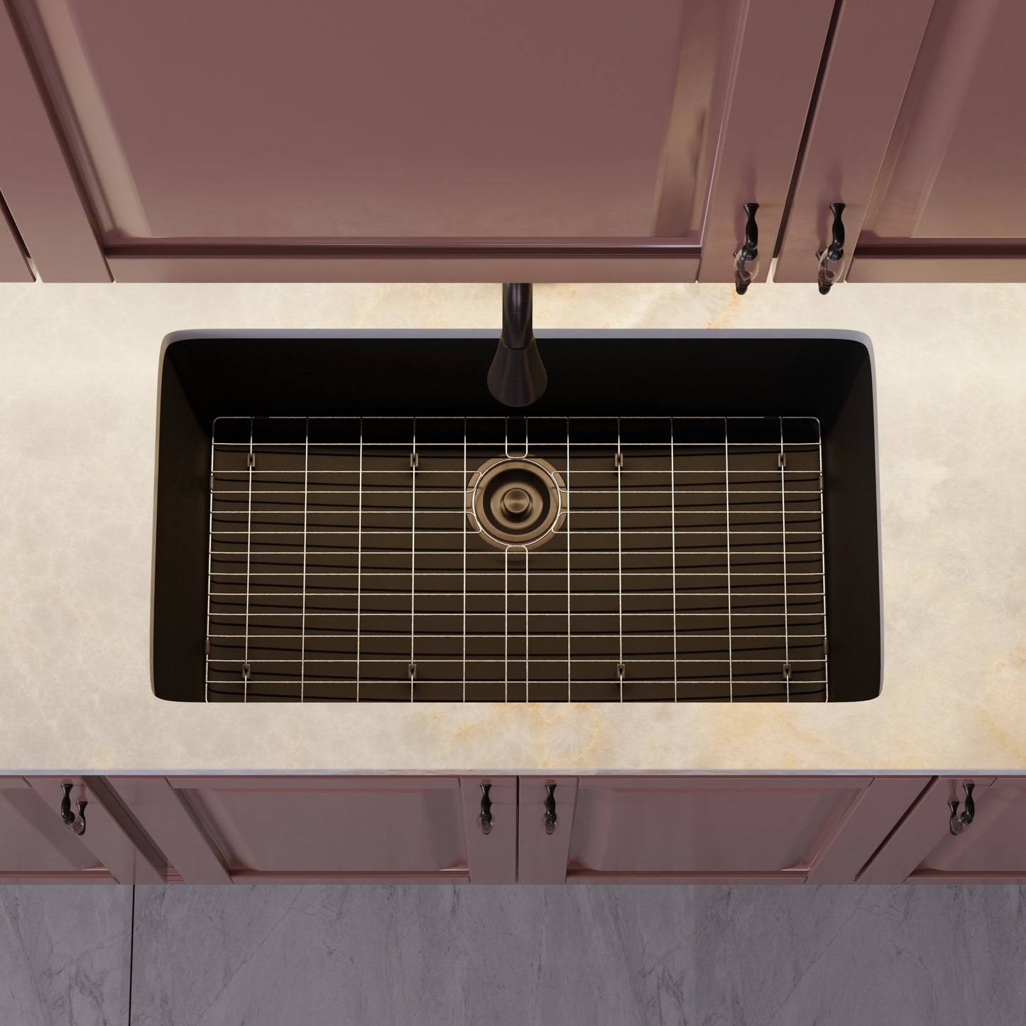 Single Bowl Undermount Granite Composite Sink in Absolute Black - NKGC-SBUND-AB