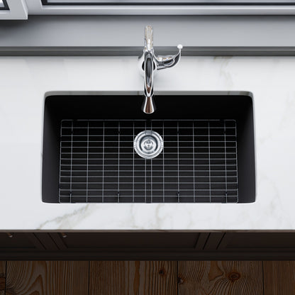 Single Bowl Undermount Granite Composite Sink in Ash - NKGC-SBUND-AS