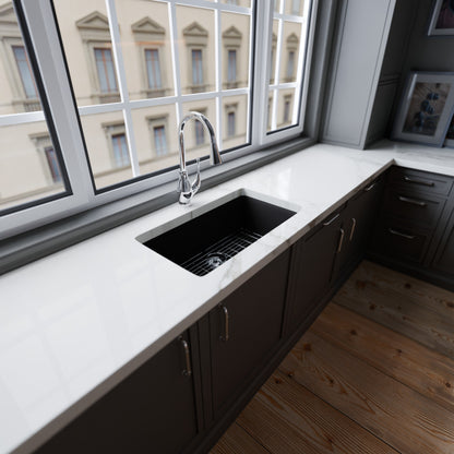 Single Bowl Undermount Granite Composite Sink in Ash - NKGC-SBUND-AS