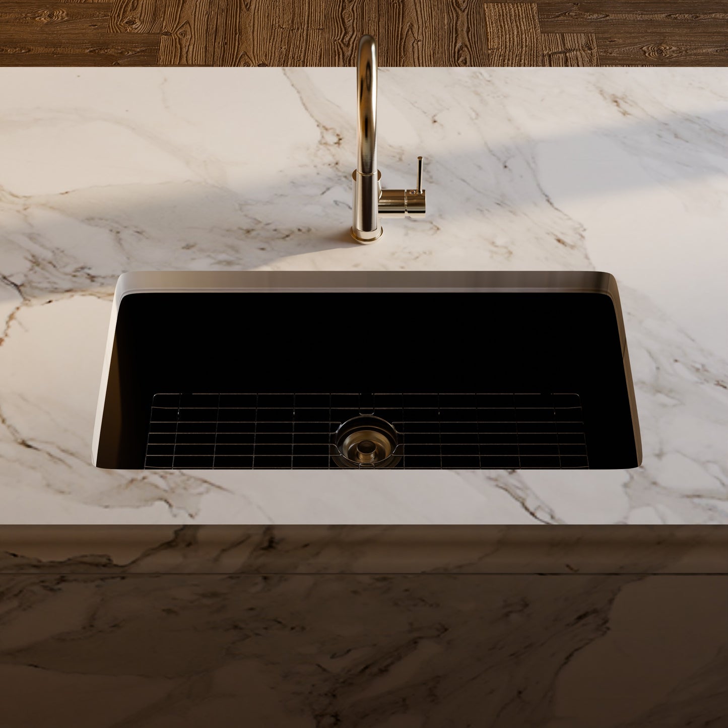 Single Bowl Undermount Granite Composite Sink in Expresso - NKGC-SBUND-EX