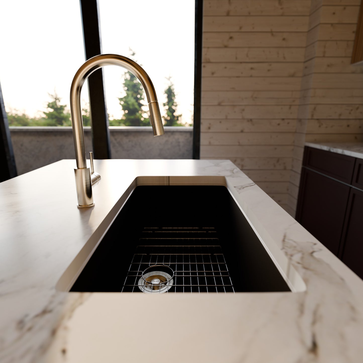 Single Bowl Undermount Granite Composite Sink in Expresso - NKGC-SBUND-EX